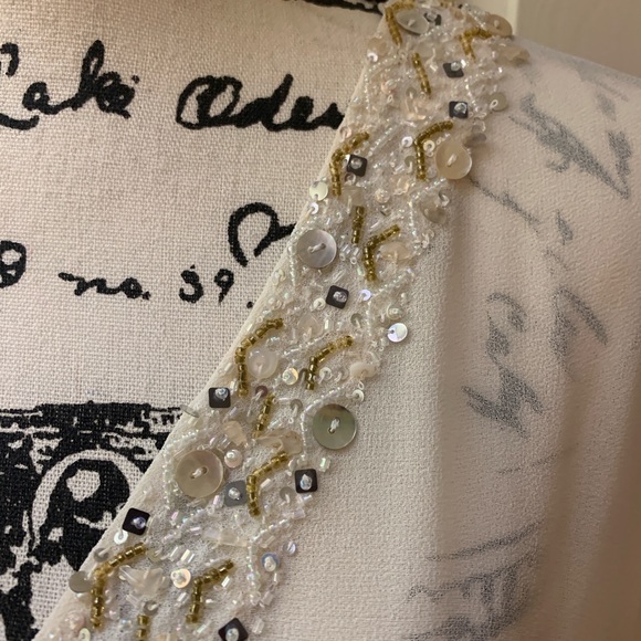 Rhona Sutton Cream Embellished Swim Coverup - Picture 6 of 12